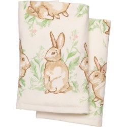 Casaba Bunny Garden Hand Towels - 2-Pack, Vapor-Natural