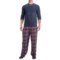 IZOD Crew Neck Shirt and Flannel Pants Sleep Set - Long Sleeve (For Men)