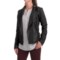Bod & Christensen Short Collar Army Jacket - Leather, Full Zip (For Women)