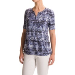 FDJ French Dressing Batik Side-Ruched Shirt - Short Sleeve (For Women)
