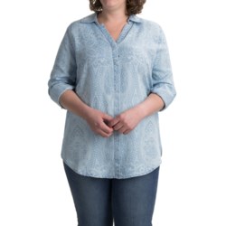 Foxcroft Ivy Paisley Shirt - TENCEL®, Long Sleeve (For Plus Size Women)
