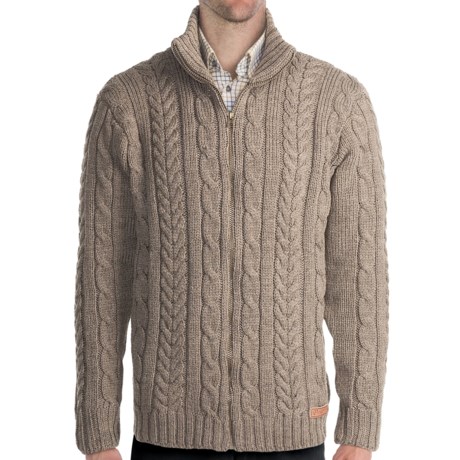 J.G. Glover & CO. Peregrine by J. G. Glover Chunky Cable Sweater - Merino Wool, Full Zip (For Men)
