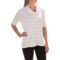 Specially made Cowl Neck Striped Shirt - Stretch Rayon, Short Sleeve (For Women)