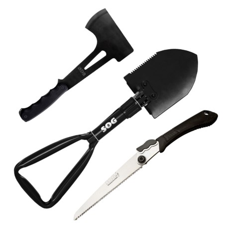 SOG 3-Piece Field Kit - Folding Saw, Entrenching Tool, Hand Axe