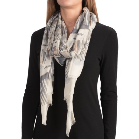 Forte Cashmere Painted Ikat Print Scarf - Cashmere and Silk (For Women)