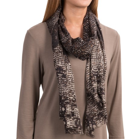 Forte Cashmere Pixelated Animal Print Scarf - Cashmere and Silk (For Women)