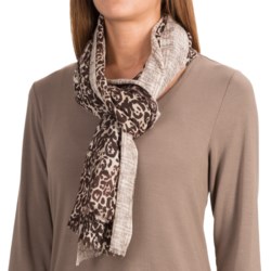 Forte Cashmere Leopard Geo Print Scarf - Cashmere and Silk (For Women)
