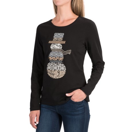 Specially made Christmas-Print Shirt - Long Sleeve (For Women)