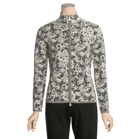 Neve Lily Hibiscus Floral Cardigan Sweater - Merino Wool (For Women)