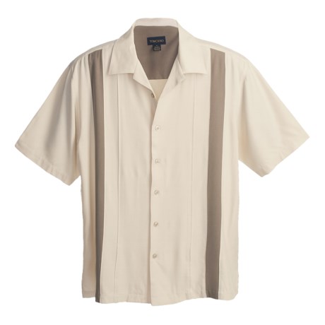 Toscano Twill Shirt - Silk-Rayon, Contrast Color, Short Sleeve (For Men)