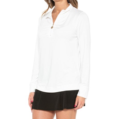 Stella Parker Ruched Front Shirt - UPF 50, Zip Neck, Long Sleeve