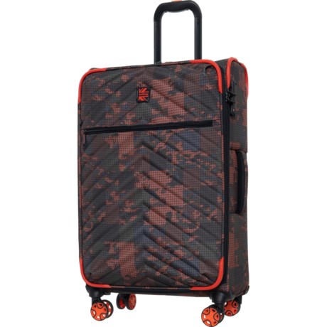 BritBag 28.1” Eluder Carry-On Spinner Suitcase - Softside, Expandable, Orange Camo