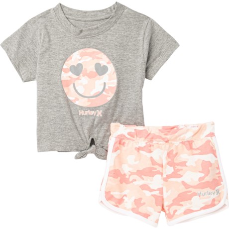 Hurley Toddler Girls T-Shirt and French Terry Shorts Set - Short Sleeve