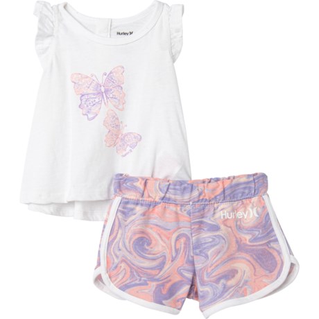 Hurley Infant Girls T-Shirt and French Terry Shorts Set - Short Sleeve