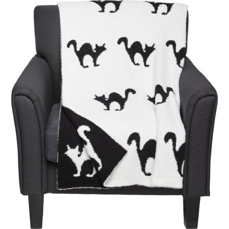 Novogratz Feathered Black Cats Throw Blanket - 50x60”