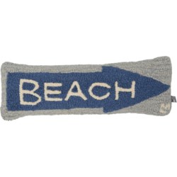 Chandler 4 Corners Beach Hand-Hooked Throw Pillow – Wool, 8x24”
