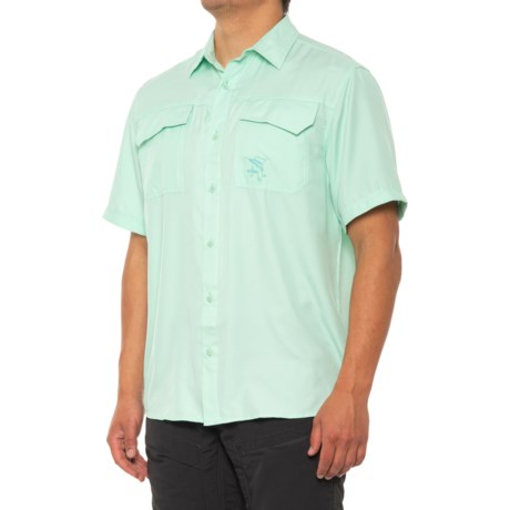 Guy Harvey Woven Gingham Fishing Shirt - Short Sleeve