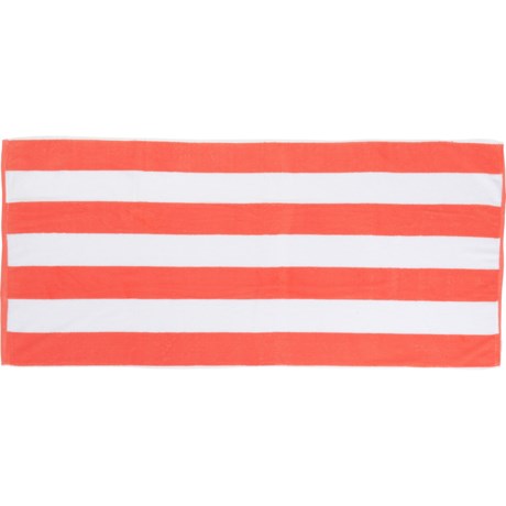 Bondi Cabana Stripe Terry Beach Towel - 500 gsm, 30x60”, Red