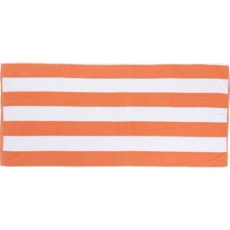 Bondi Cabana Stripe Terry Beach Towel - 500 gsm, 30x60”, Orange