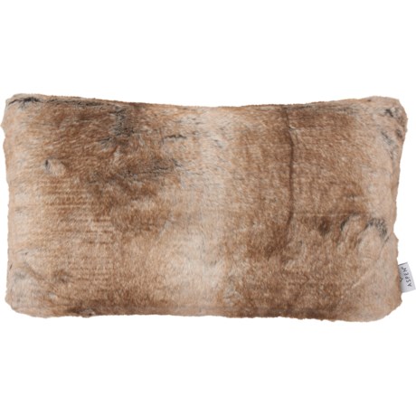 Aspen Faux-Fur Throw Pillow - 14x24”, Feather Fill