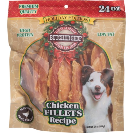 Butcher Shop Holiday Chicken Fillet Dog Treats - 24 oz.
