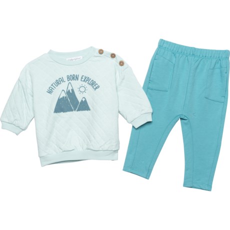 Emily & Oliver Infant Boys Quilted Sweatshirt and Joggers Set
