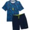 Spyder Little Boys Blackwater Printed Swim Shirt and Shorts Set - UPF 30+, Short Sleeve