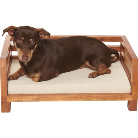 Go Home Acacia Wood Dog Bed - 9.5x24x18”
