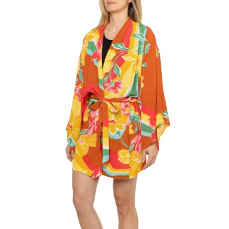 Billabong Loveland Cover-Up Kimono Beach Dress - Long Sleeve