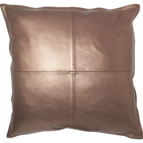 Auskin Vintage Leather Throw Pillow - 19.7x19.7”, Feather Fill