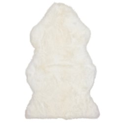 Auskin Long Wool Sheepskin Pelt Rug - 2x3’, Ivory
