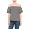 Specially made Striped Flutter-Sleeve Shirt - Short Sleeve (For Women)