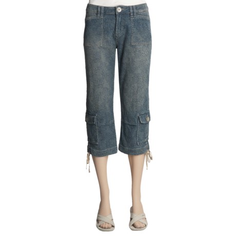 Ethyl Cargo Denim Capri Pants (For Women) 3111M - Save 49%