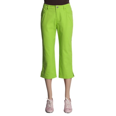 Ethyl Cotton Stretch Capri Pants (For Women)