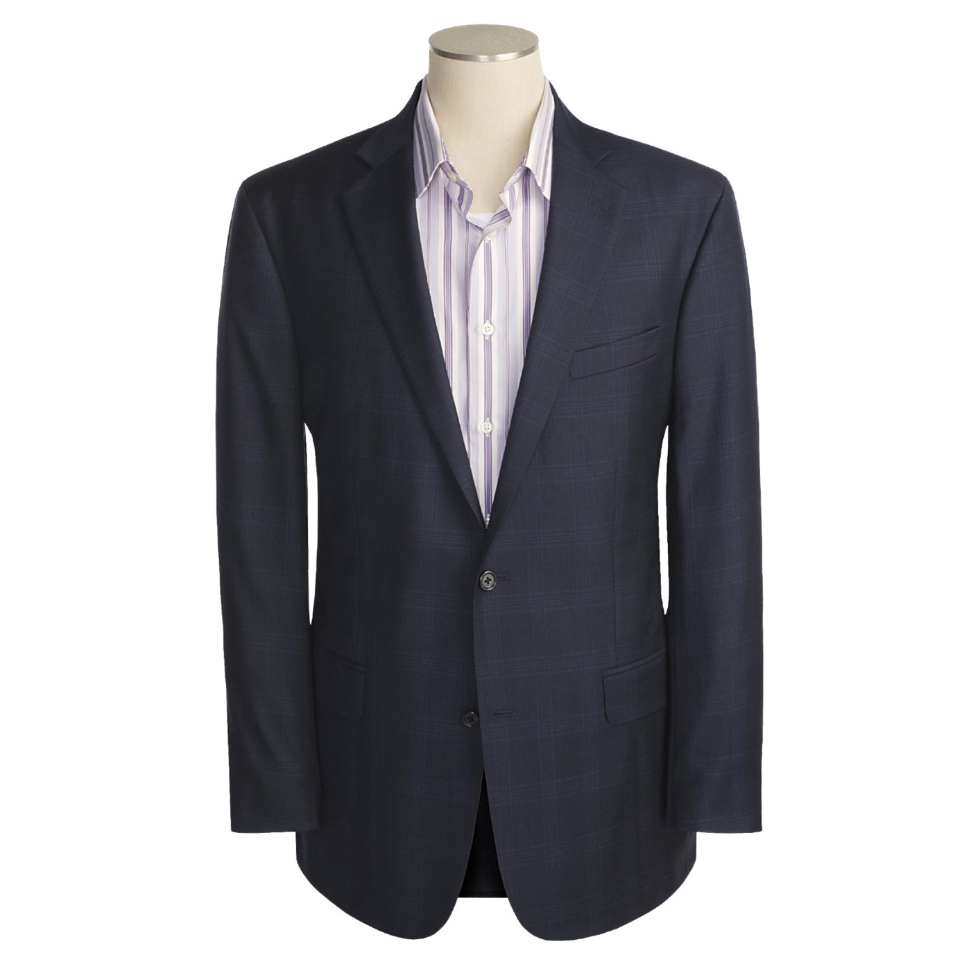 Arnold Brant Navy Plaid Sport Coat (For Men) 3190T 56