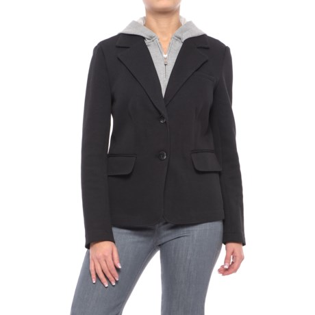 Chelsea & Theodore Knit Blazer with Removable Hooded Placket (For Women)