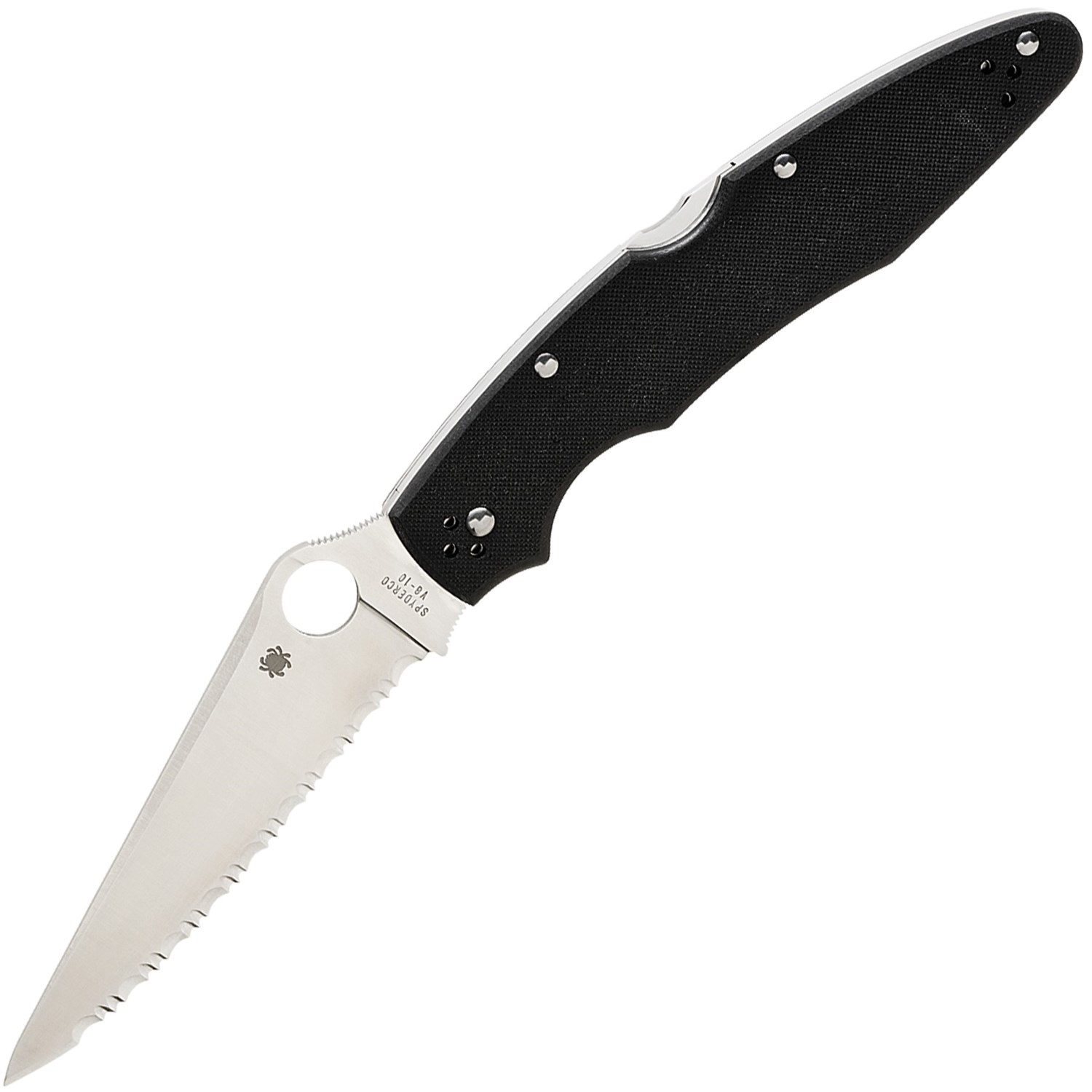 Spyderco Police Folding Knife - Serrated Edge, Lockback 3295M - Save 32%