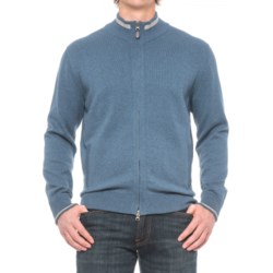Specially made Pima Cotton Contrast Trim Sweater - Full Zip (For Men)