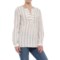 Antibes Blanc Striped A-Line Popover Shirt -  Linen, Long Sleeve (For Women)