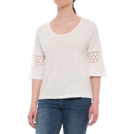Cynthia Rowley Lace-Trimmed Dolman Shirt - Linen, 3/4 Sleeve (For Women)