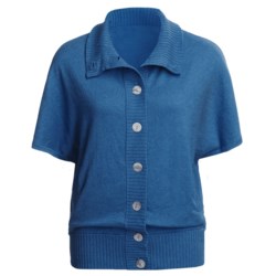 Lilla P Oversized Cardigan Sweater - Cotton-Cashmere, Short Dolman Sleeve (For Women)