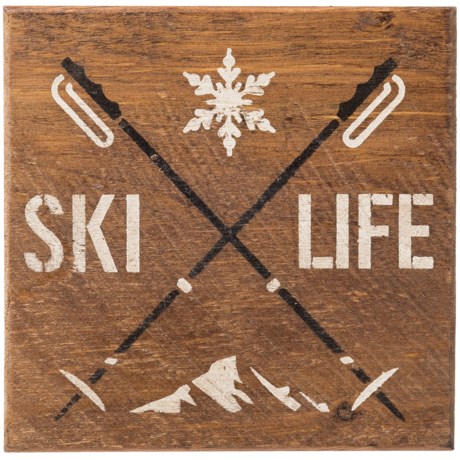 Seven Anchor Designs Ski Life Wooden Sign - 10x10”