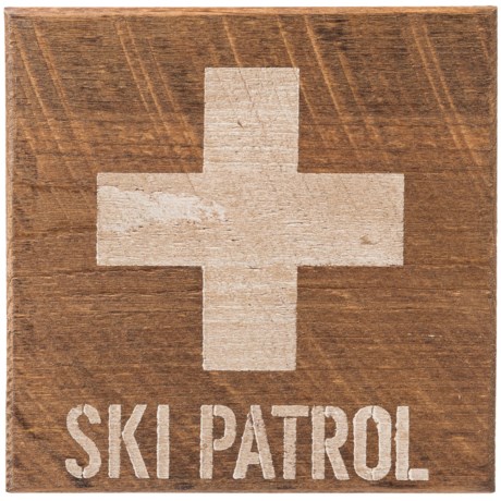 Seven Anchor Designs 10x10” Ski Patrol Wooden Sign