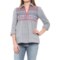 Solitaire Embroidered Collared Shirt - Long Sleeve (For Women)