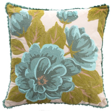 EnVogue Myra Floral Fringed Throw Pillow - 20x20”, Feathers