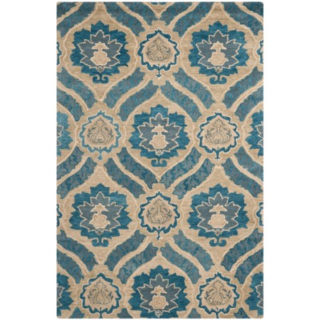 Safavieh Wyndham Collection Blue and Grey Area Rug - 5x8’, Hand-Tufted Wool