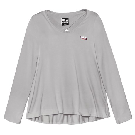 Fila Keyhole Back High-Low Shirt - Long Sleeve (For Girls)