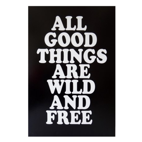 Cheung's Rattan 24x16" “All Good Things are Wild and Free” Wooden Wall Art