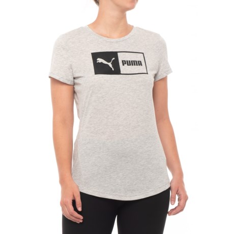Puma Logo Split T-Shirt - Short Sleeve (For Women)