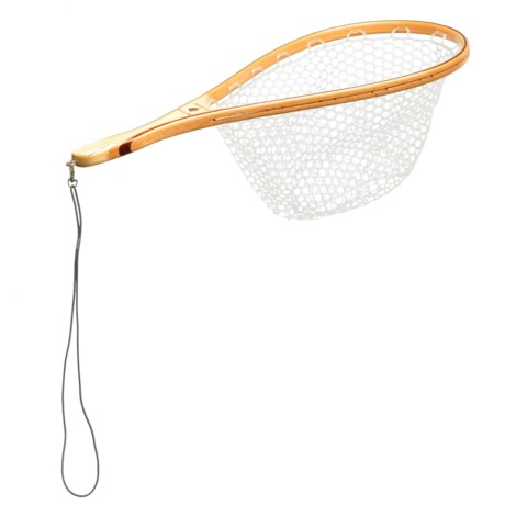 Creative Angler Fly Fishing Net with Rubber Basket and Wood Handle - Small